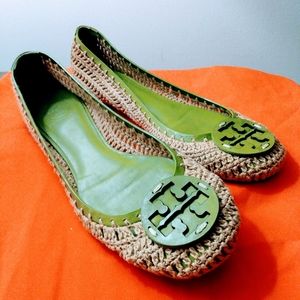 Tory Burch classic ballet flats w logo size 8